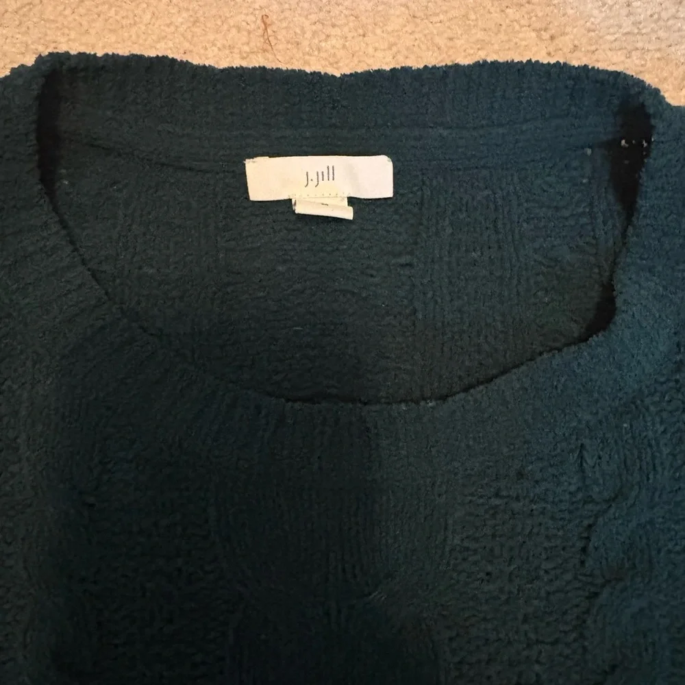 Forest Green Cable Knit Crewneck Sweater